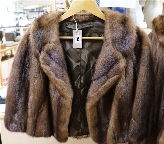 A brown mink short 3/4 sleeve jacket